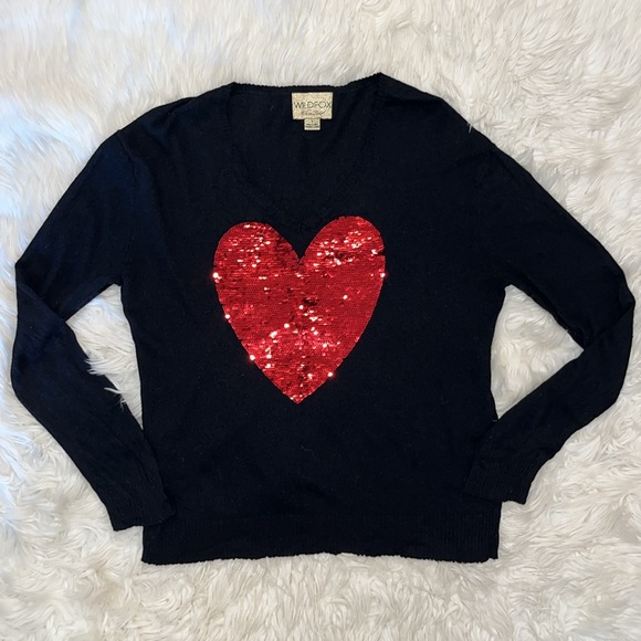 Wildfox White Label Red Sequins Heart ♥️ ~ in Black - Picture 6 of 15